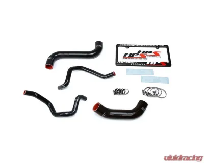 HPS Black Reinforced Silicone Radiator + Heater Hose Kit for Subaru 2006-2007 Impreza 2.5L Non Turbo Left Hand Drive - 57-1734-BLK