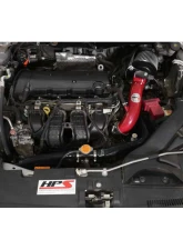 HPS Red Shortram Air Intake + Heat Shield for 08-14 Mitsubishi Lancer 2.0L 2.4L NonTurbo w/ EGR Tube                                     - 827-162R - Image 2