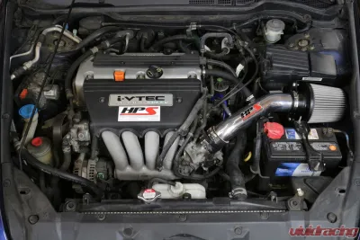 HPS Performance Cold Air Intake Kit 03-07 Honda Accord 2.4L with MAF Sensor SULEV, Includes Heat Shield, Blue - 827-173BL