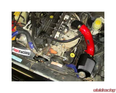 HPS Performance Shortram Air Intake Kit 91-01 Jeep Cherokee 4.0L I6, Includes Heat Shield, Red - 827-301R