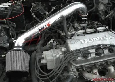 HPS Performance Shortram Air Intake 1996-2000 Honda Civic CX DX LX, Includes Heat Shield, Red - 827-408R