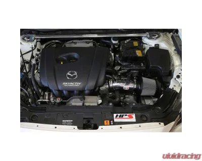 HPS Performance Shortram Air Intake Kit 14-17 Mazda Mazda6 2.5L Skyactiv, Includes Heat Shield, Polish - 827-547P