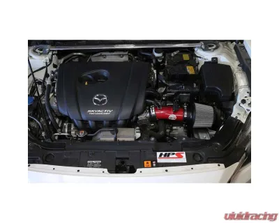 HPS Performance Shortram Air Intake Kit 14-17 Mazda Mazda6 2.5L Skyactiv, Includes Heat Shield, Red - 827-547R