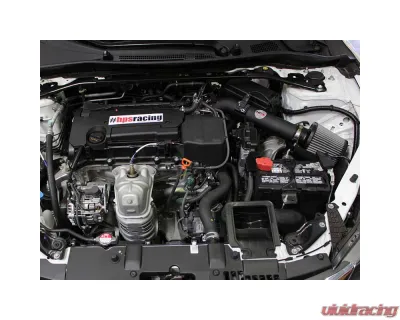 HPS Performance Shortram Air Intake 2013-2017 Honda Accord 2.4L, Includes Heat Shield, Black - 827-555WB
