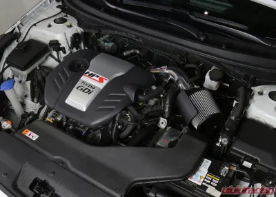 HPS Black Shortram Air Intake Kit includes Heat Shield Hyundai Sonata 2015-2019 - 827-594WB
