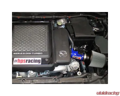 HPS Performance Shortram Air Intake Kit 07-13 Mazda Mazdaspeed 3 2.3L Turbo, Blue - 827-601BL