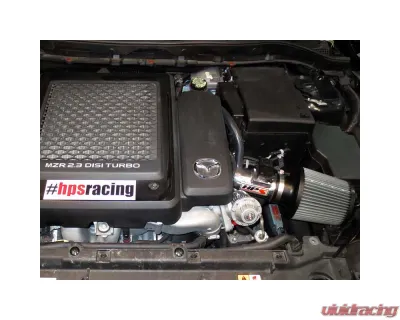 HPS Performance Shortram Air Intake Kit 07-13 Mazda Mazdaspeed 3 2.3L Turbo, Polish - 827-601P