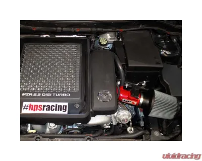 HPS Performance Shortram Air Intake Kit 07-13 Mazda Mazdaspeed 3 2.3L Turbo, Red - 827-601R