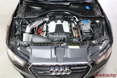 HPS Performance Products Short Ram Air Intake Kit Polished 4" for Audi A6/A7 2012-2018 - 827-676P