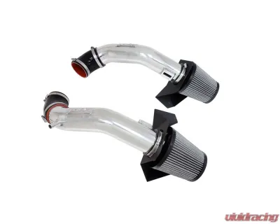 HPS Performance Polish Short Ram Air Intake Kit With Heat Shield Infiniti M56 5.6L V8 2011-2013 - 827-688P