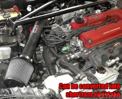 HPS Performance Cold Air Intake Kit 92-95 Honda Civic SOHC D Series DOHC B Series, Converts to Shortram, Red - 837-110R