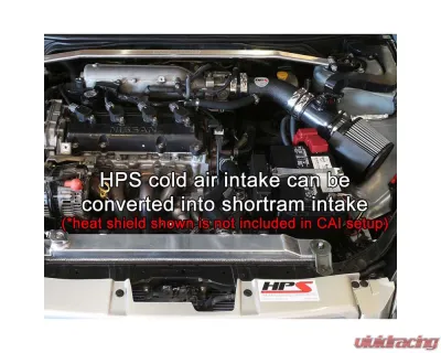 HPS Black Cold Air Intake (Converts to Shortram) for 02-06 Nissan Altima 2.5L 4Cyl - 837-570WB