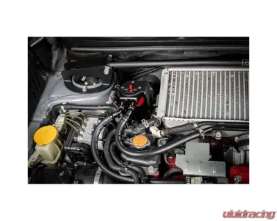 HPS Performance Aluminum Oil Catch Can Kit for Subaru WRX STI 2017-2021, Black - 860-008