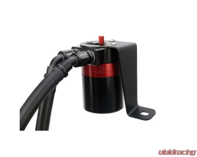 HPS Performance Aluminum Oil Catch Can Kit for Subaru WRX STI 2017-2021, Black - 860-008