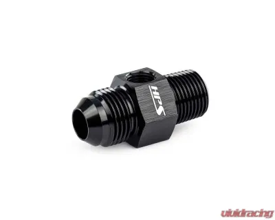 HPS Performance Products AN194-04-02 HPS AN to NPT Adapter Aluminum -4 to 1/8" NPT Tee Black - AN194-04-02
