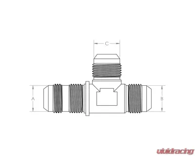 HPS Performance Products HPS Bulkhead Tee AN-10 Aluminum Black for Firewalls and Body Panels - AN804-10
