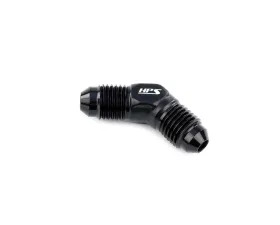 HPS Performance Products HPS Union Adapter Aluminum AN-3 45 Degree Black - Male to Male