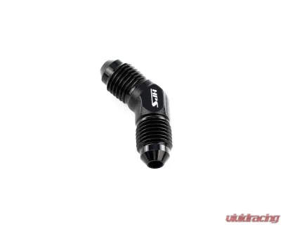 HPS Performance Products HPS Union Adapter Aluminum AN-6 45 Degree Black Anodized - AN813-6