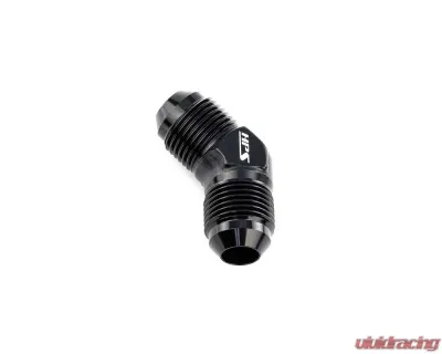 HPS Performance Products HPS Union Adapter Aluminum AN-6 45 Degree Black Anodized - AN813-6