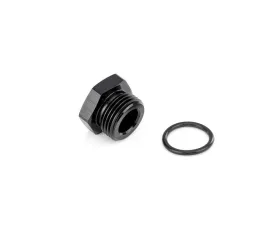 HPS Performance Products HPS AN-10 ORB Thread Plug Aluminum Black with Viton O-Ring