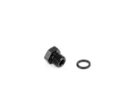 HPS Performance Products AN814-3 Aluminum AN-3 ORB Thread Plug Black Anodized with Viton O-Ring