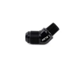 HPS Performance Products AN823-10 AN to NPT Adapter 1/2 NPT 45 Degree Black Aluminum