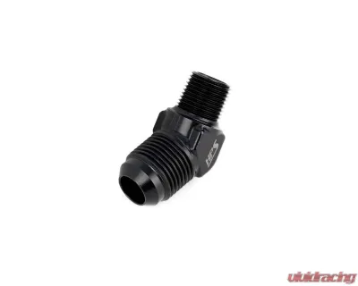 HPS Performance Products AN823-10 AN to NPT Adapter 1/2 NPT 45 Degree Black Aluminum - AN823-10