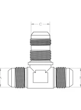 HPS Performance Products HPS Bulkhead Tee Aluminum AN834-10 Black -10 for Firewalls                                     - AN834-10 - Image 4