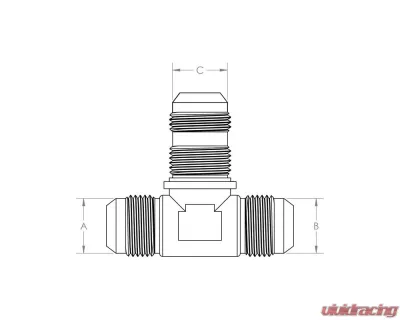 HPS Performance Products HPS Bulkhead Tee Aluminum AN834-10 Black -10 for Firewalls - AN834-10
