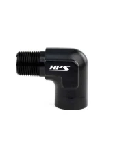 HPS Performance 1/8" NPT Male to NPT Female Adapter, Black Anodized Aluminum, 90 Degree                                     - AN914-01 - Image 3
