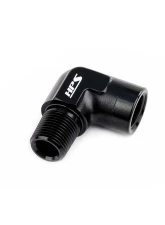 HPS Performance 1/8" NPT Male to NPT Female Adapter, Black Anodized Aluminum, 90 Degree                                     - AN914-01 - Image 2