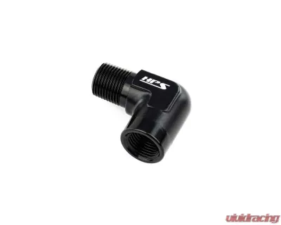 HPS Performance 1/8" NPT Male to NPT Female Adapter, Black Anodized Aluminum, 90 Degree - AN914-01