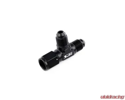 HPS Performance Products HPS AN9261-4 Aluminum Tee Adapter -4 Black, 6061 for 37° Flares - AN9261-4