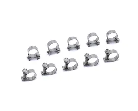 HPS SAE #10 Stainless Steel Fuel Injection Hose Clamps 10pc Pack 23/64
