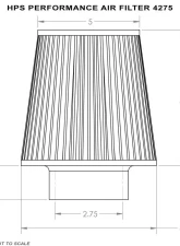 HPS Air Filter 2.75" ID, 6" Element Length, 7.75" Overall Length                                     - HPS-4275 - Image 4