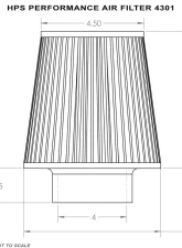 HPS Air Filter 4" ID, 9" Element Length, 10.75" Overall Length                                     - HPS-4301 - Image 4