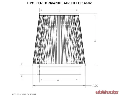 HPS Air Filter 6" ID, 4" Element Length, 5" Overall Length - HPS-4302