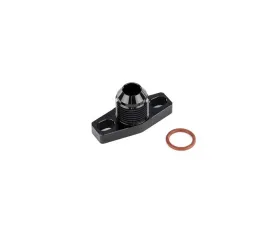 HPS Performance Oil Drain Fitting AN-10 Male Flare for Garrett Turbochargers - Black Aluminum