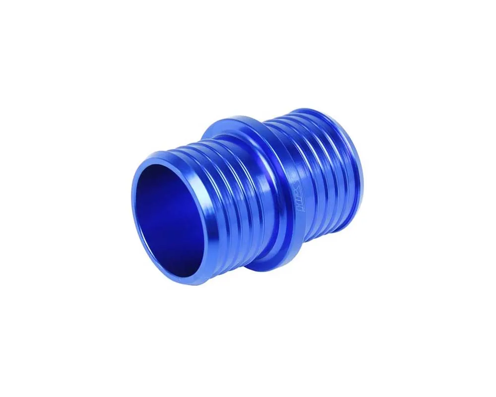 HPS Blue 1-1/8inch Billet 6061 Aluminum Joiner Hose Union Connector - AHU-112-BLUE