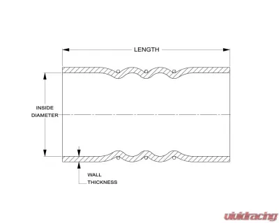 HPS Performance Products 2.5" 4-Ply Reinforced Silicone CAC Hose Cold Side, 6" Long, Blue - CAC-250-COLD