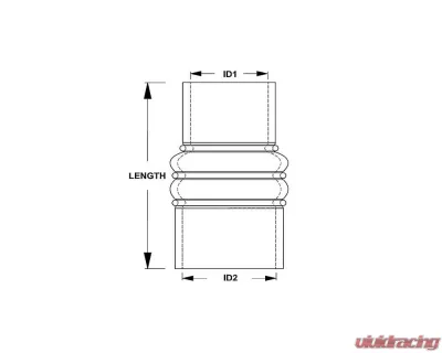 HPS 5"-6" ID Orange Silicone Charge Air Cooler CAC Hose Coupler Hot Side 8" Length - P6-CAC-500-600-L8-HOT