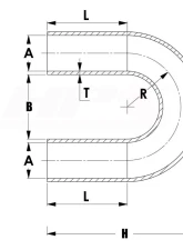 HPS Performance Products 2" ID Blue High Temp 4-Ply Silicone 180 Degree U Bend Elbow Hose                                     - HTSEC180-200-BLUE - Image 2