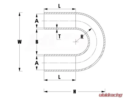 HPS Performance Products 2" ID Blue High Temp 4-Ply Silicone 180 Degree U Bend Elbow Hose - HTSEC180-200-BLUE