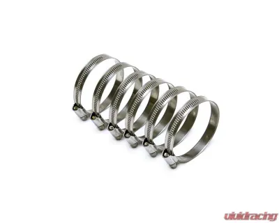 HPS Stainless Steel Embossed Hose Clamps SAE #40, 6pc Pack, 2" - 3" (51mm-76mm) - EMSC-50-70x6