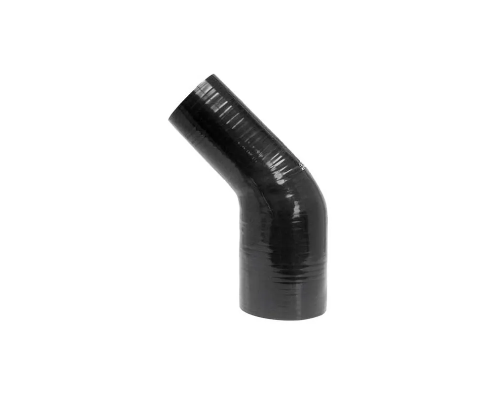 HPS 3 to 4inch (76mm to 102mm) 4-ply Reinforced 45 Degree Elbow Reducer Coupler Silicone Hose Black - HTSER45-300-400-BLK