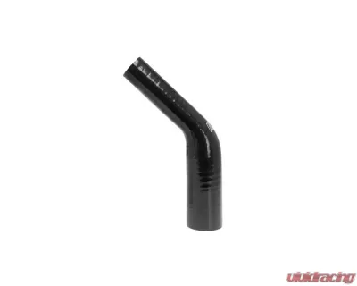 HPS 1 1/8 to 1 1/4inch (28mm to 32mm) 4-ply Reinforced 45 Degree Elbow Reducer Coupler Silicone Hose Black - HTSER45-112-125-BLK