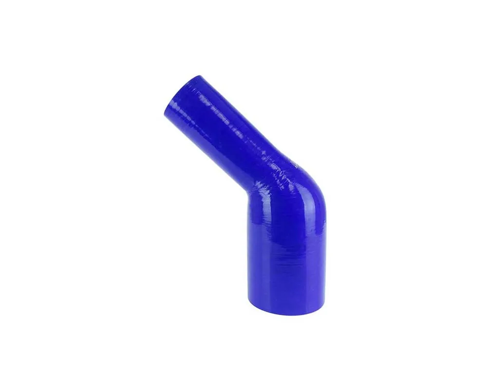 HPS 2.5 to 2.75inch (63mm to 70mm) 4-ply Reinforced 45 Degree Elbow Reducer Coupler Silicone Hose Blue - HTSER45-250-275-BLUE