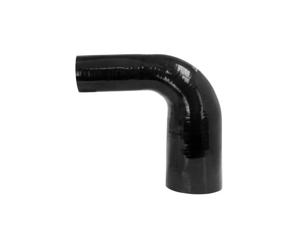HPS 2 to 2.75inch (51mm to 70mm) 4-ply Reinforced 90 Degree Elbow Reducer Coupler Silicone Hose Black - HTSER90-200-275-BLK