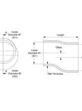 HPS Performance Products 3.5" - 4" ID Black Silicone Offset Reducer Coupler Hose 4" Long                                     - HTSOR-350-400-L4-BLK - Image 2