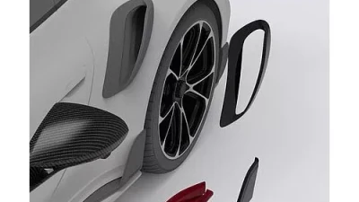 TechArt Carbon Glossy Side Air Intake for Porsche 992 Turbo | Turbo S 2020+                                     - 092.121.480.009G - Image 3